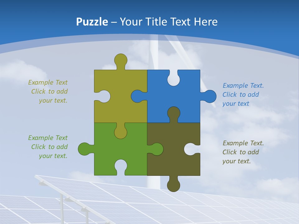 A Wind Turbine And Solar Panels In A Field PowerPoint Template