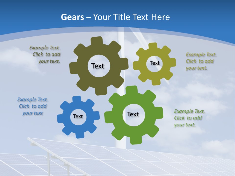 A Wind Turbine And Solar Panels In A Field PowerPoint Template