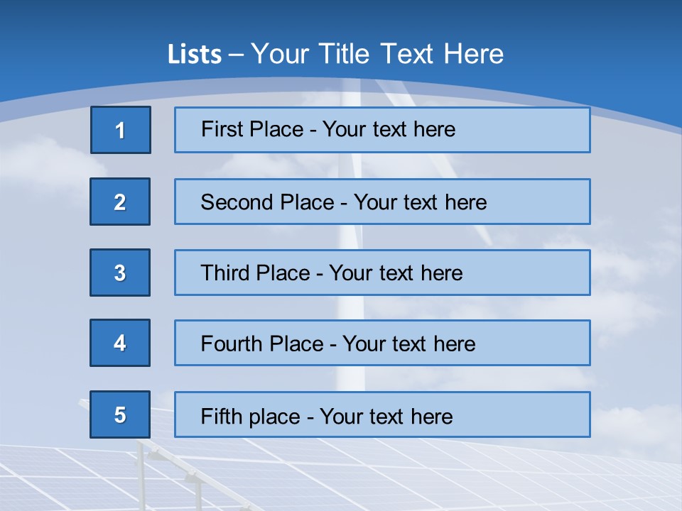 A Wind Turbine And Solar Panels In A Field PowerPoint Template
