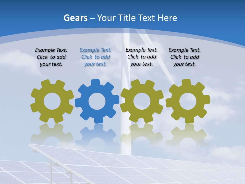 A Wind Turbine And Solar Panels In A Field PowerPoint Template