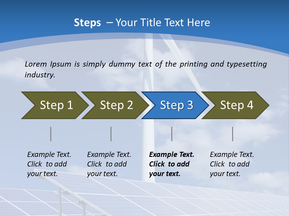 A Wind Turbine And Solar Panels In A Field PowerPoint Template