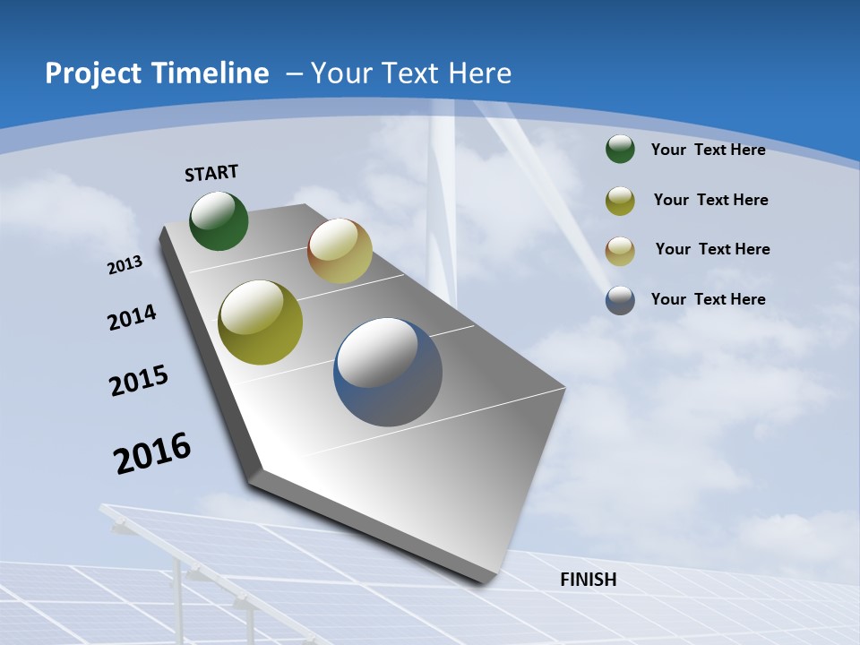 A Wind Turbine And Solar Panels In A Field PowerPoint Template