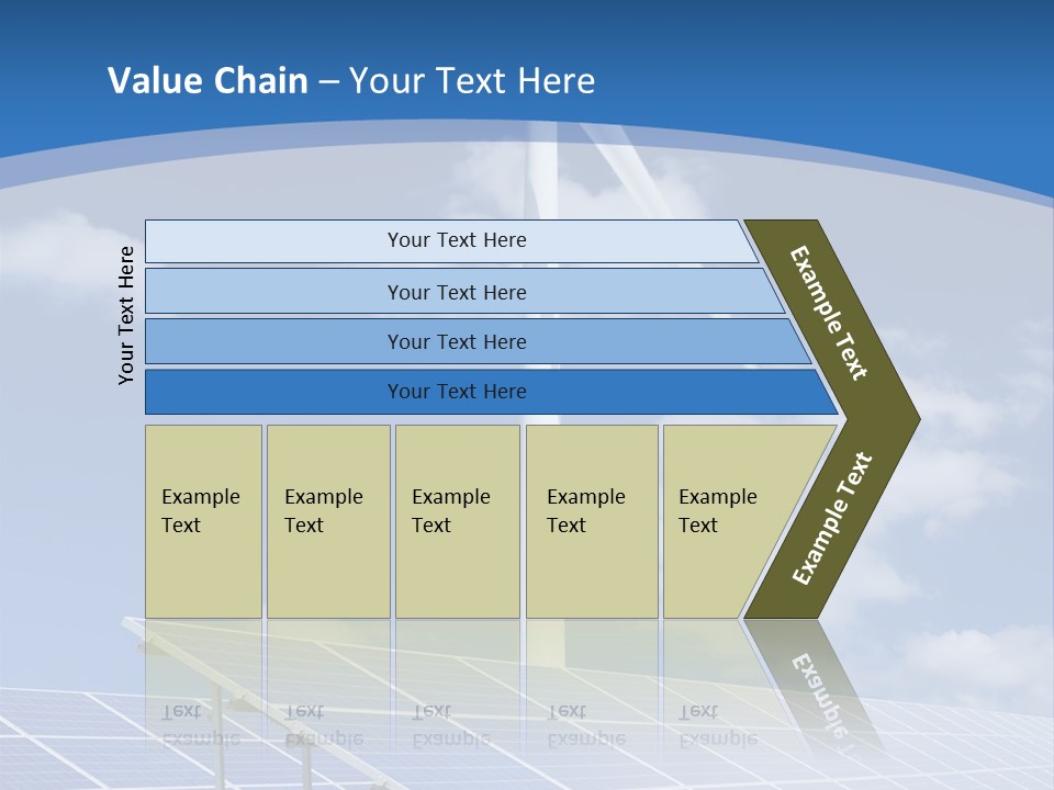 A Wind Turbine And Solar Panels In A Field PowerPoint Template