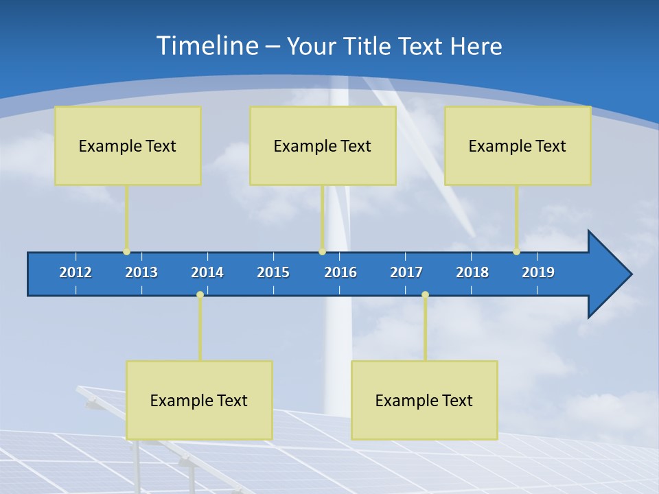 A Wind Turbine And Solar Panels In A Field PowerPoint Template