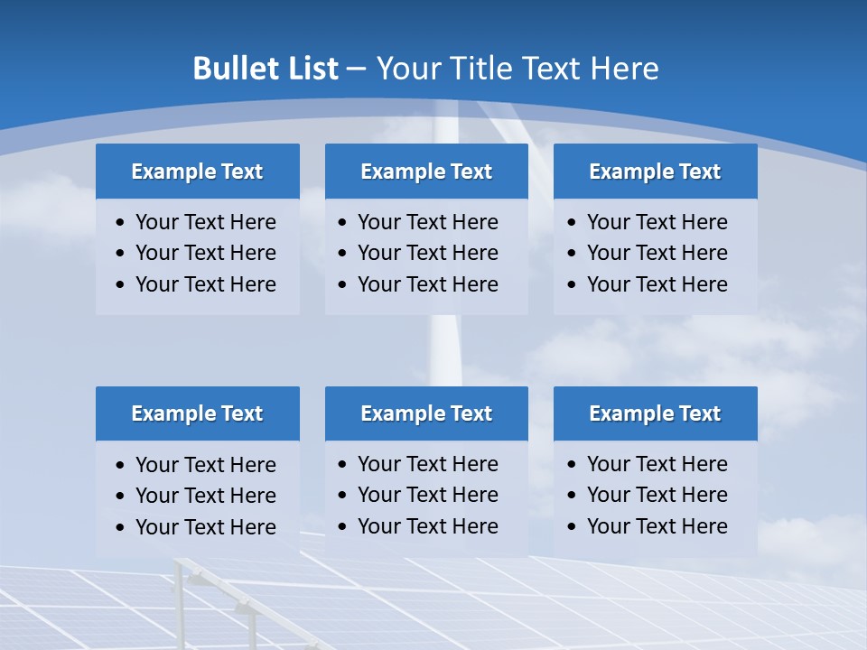 A Wind Turbine And Solar Panels In A Field PowerPoint Template