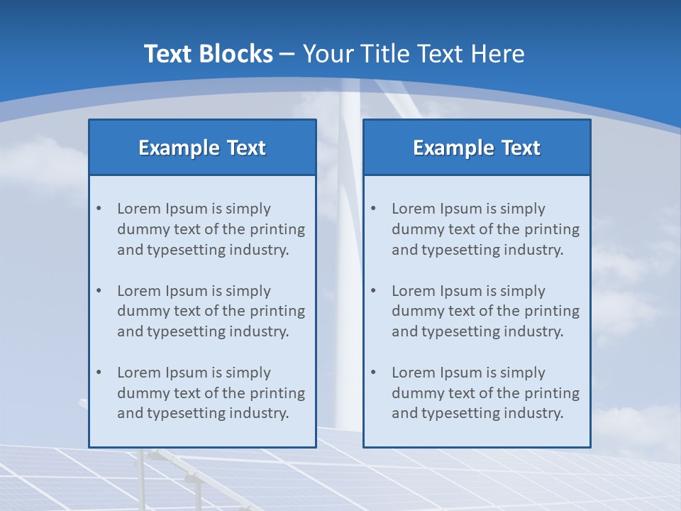 A Wind Turbine And Solar Panels In A Field PowerPoint Template