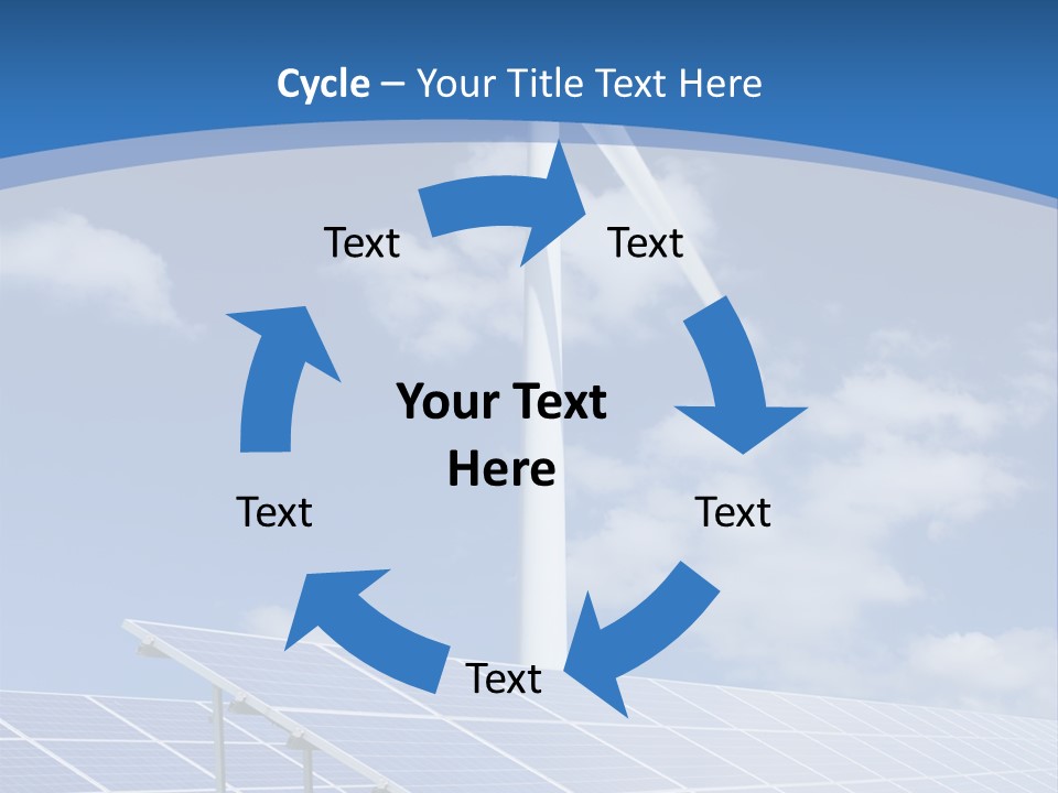 A Wind Turbine And Solar Panels In A Field PowerPoint Template