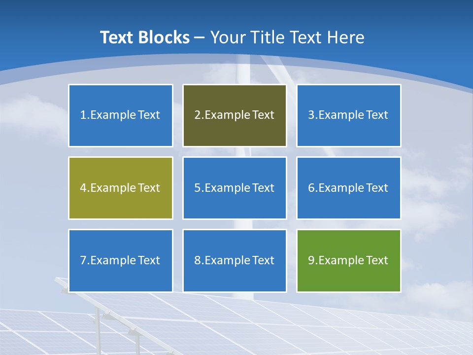 A Wind Turbine And Solar Panels In A Field PowerPoint Template