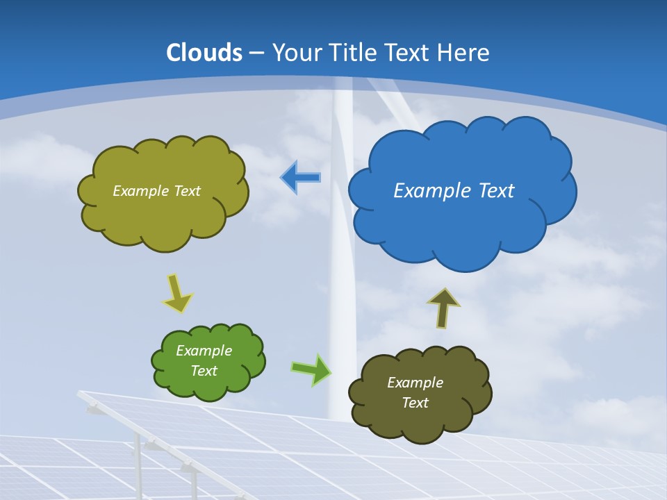 A Wind Turbine And Solar Panels In A Field PowerPoint Template