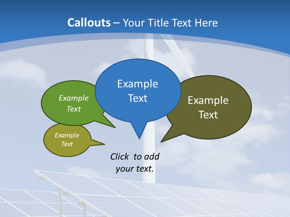 A Wind Turbine And Solar Panels In A Field PowerPoint Template