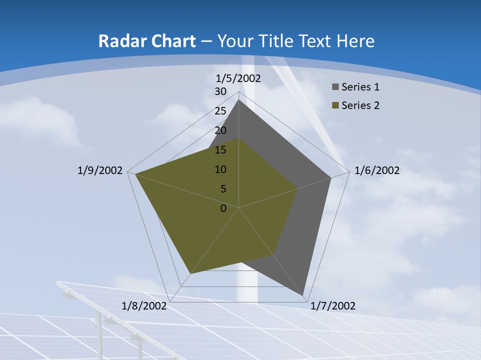 A Wind Turbine And Solar Panels In A Field PowerPoint Template