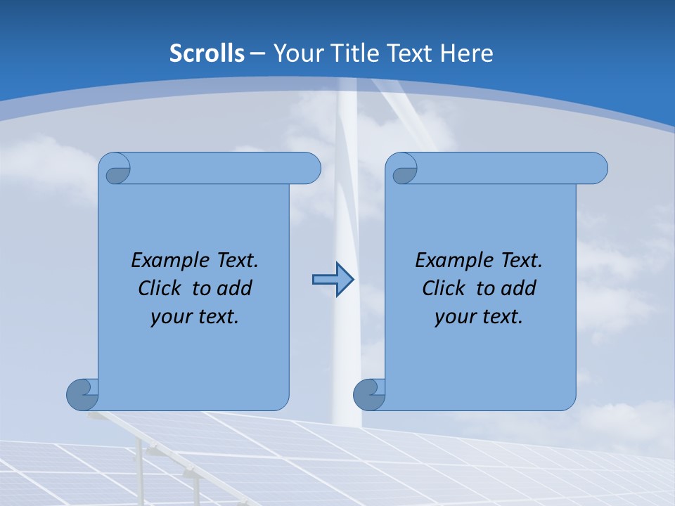 A Wind Turbine And Solar Panels In A Field PowerPoint Template