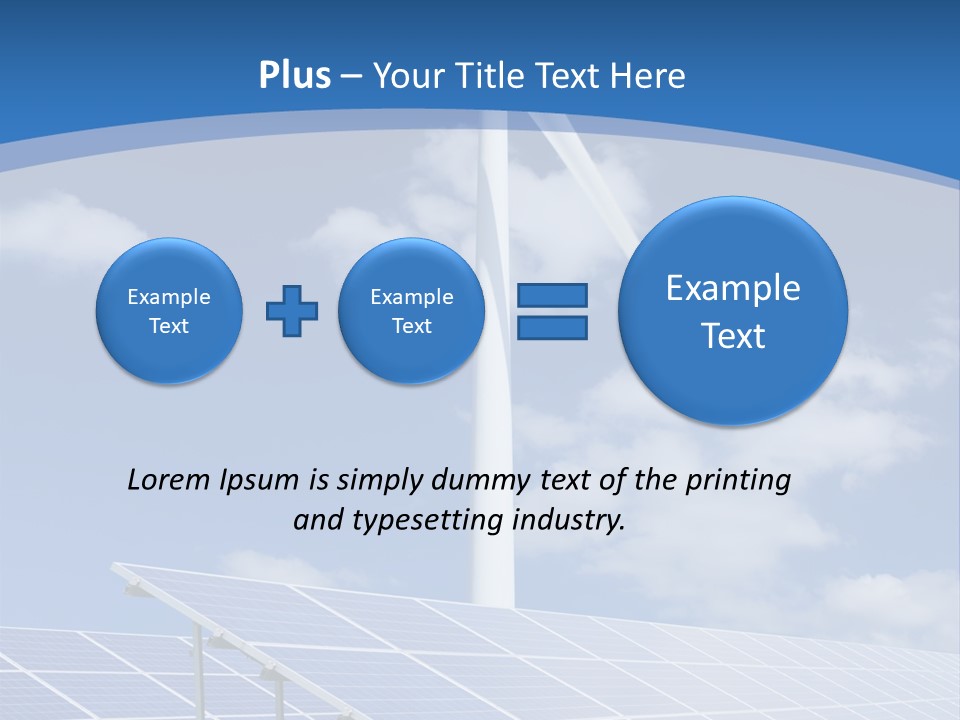 A Wind Turbine And Solar Panels In A Field PowerPoint Template