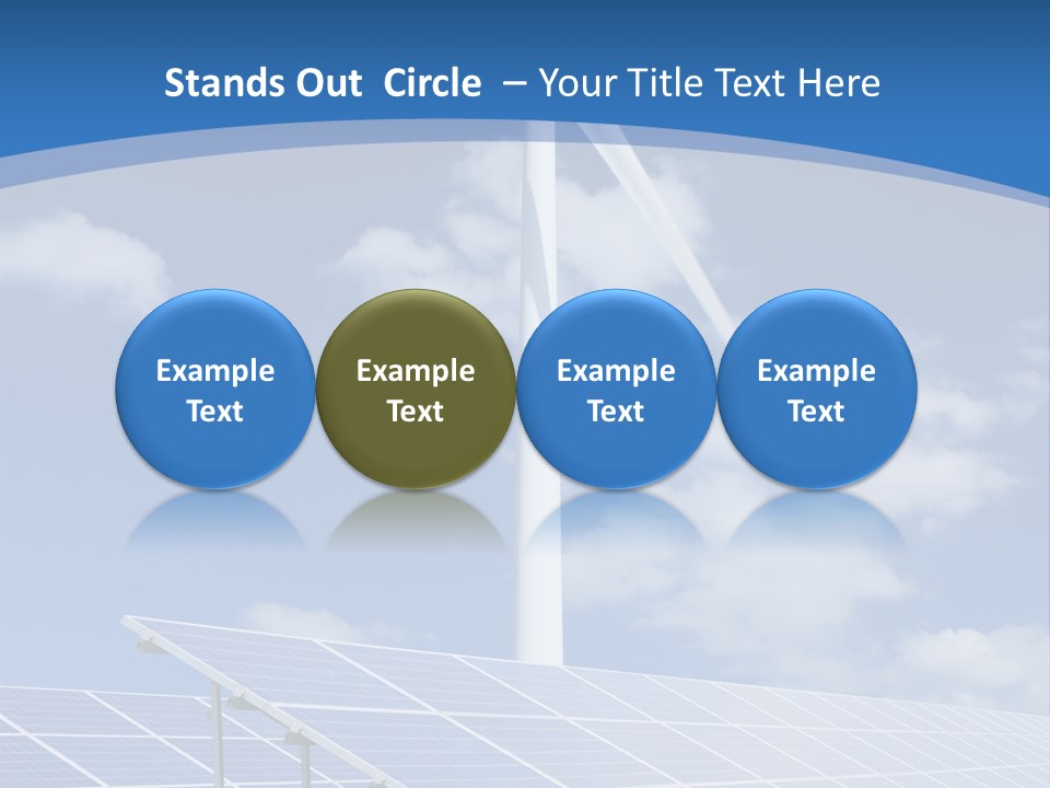 A Wind Turbine And Solar Panels In A Field PowerPoint Template