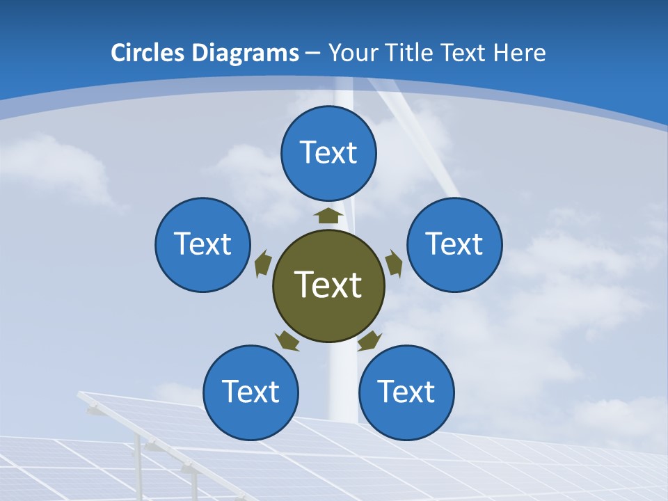 A Wind Turbine And Solar Panels In A Field PowerPoint Template