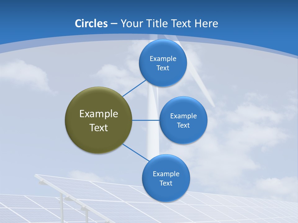 A Wind Turbine And Solar Panels In A Field PowerPoint Template