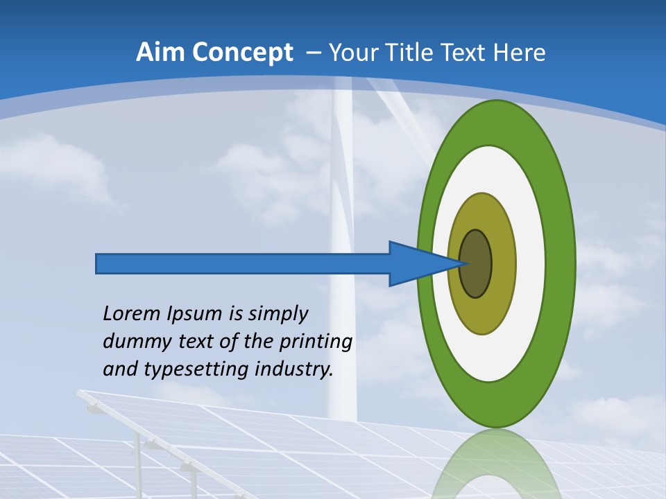 A Wind Turbine And Solar Panels In A Field PowerPoint Template