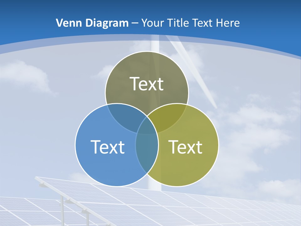 A Wind Turbine And Solar Panels In A Field PowerPoint Template