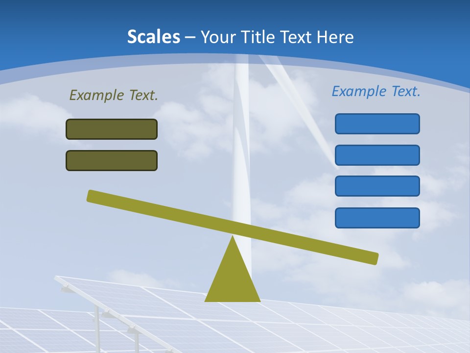 A Wind Turbine And Solar Panels In A Field PowerPoint Template