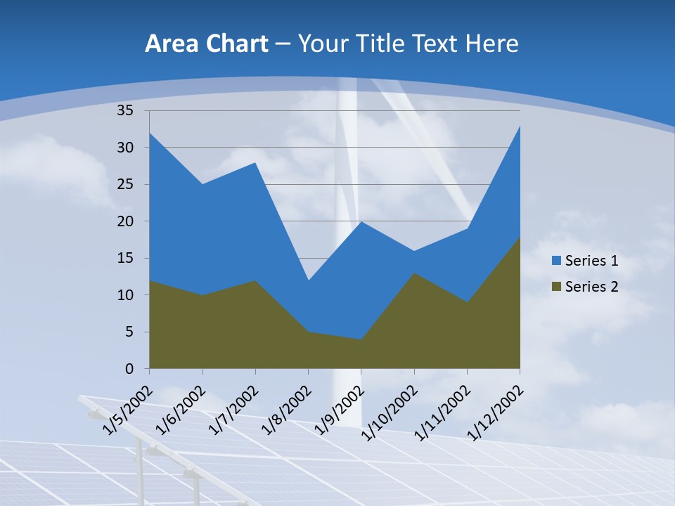 A Wind Turbine And Solar Panels In A Field PowerPoint Template