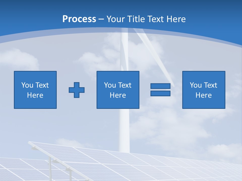 A Wind Turbine And Solar Panels In A Field PowerPoint Template