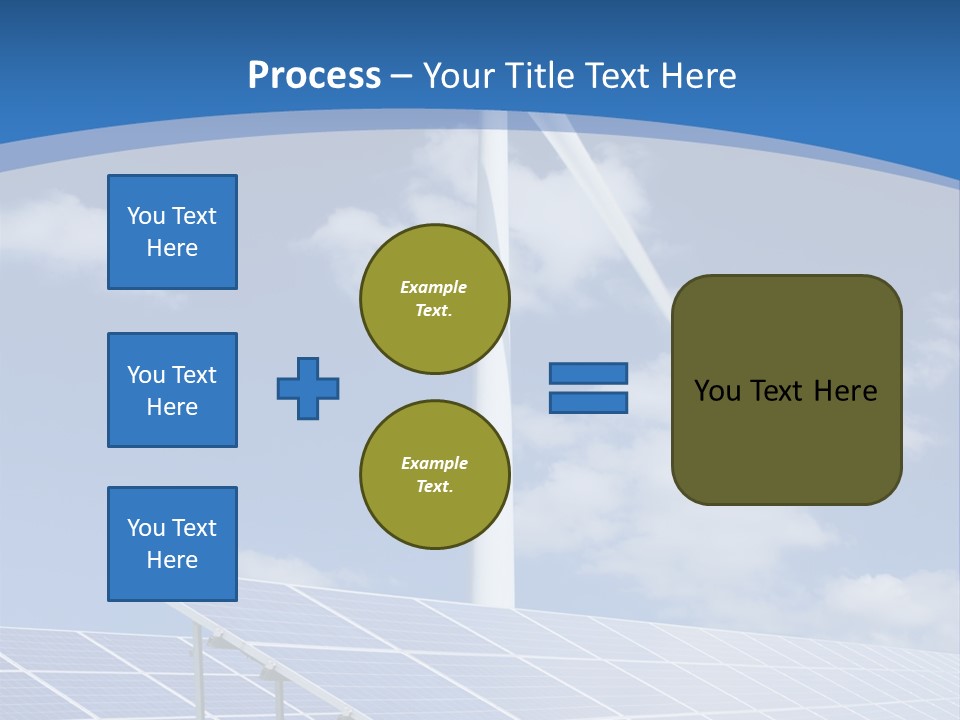 A Wind Turbine And Solar Panels In A Field PowerPoint Template