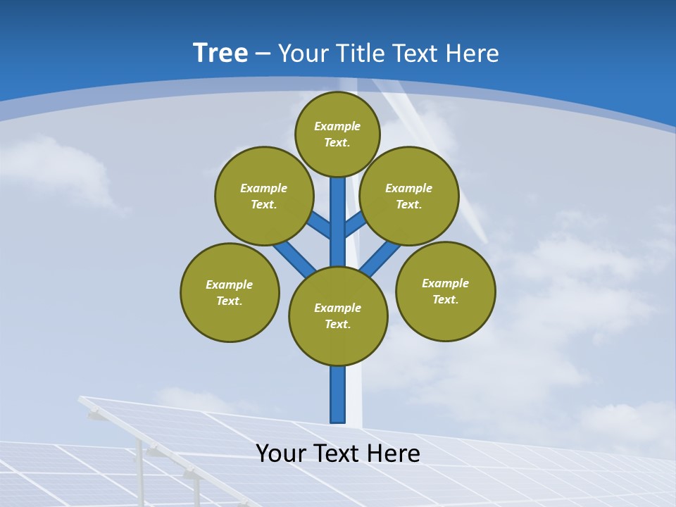 A Wind Turbine And Solar Panels In A Field PowerPoint Template