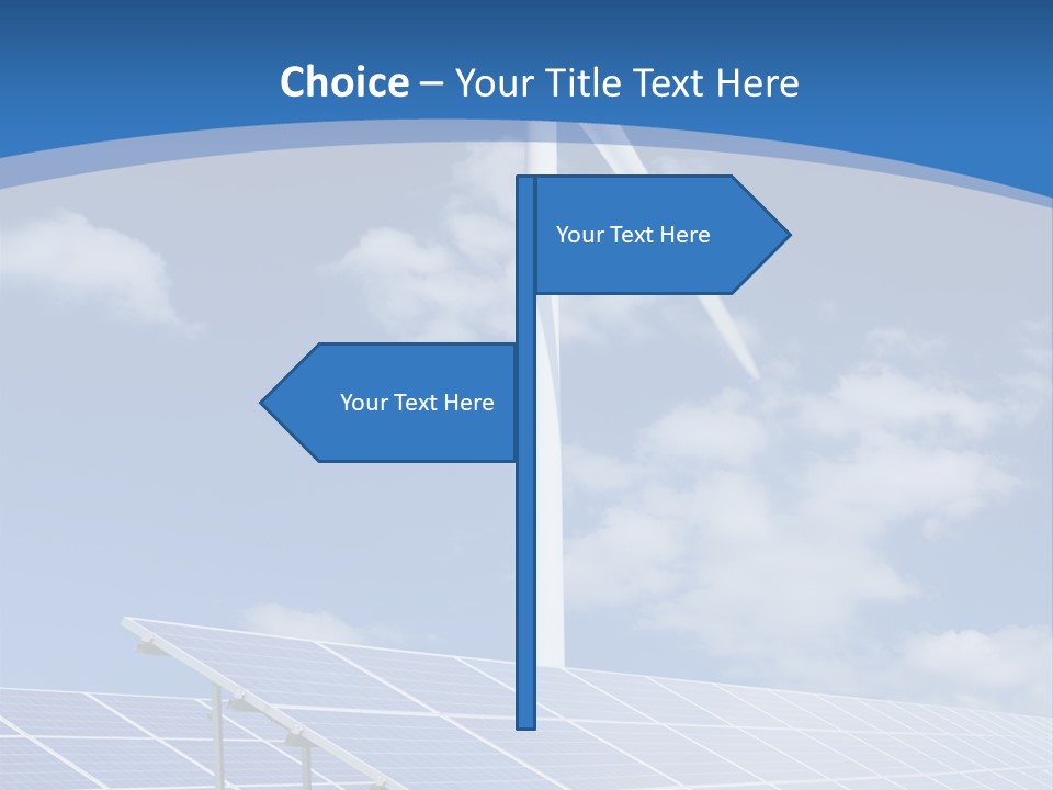 A Wind Turbine And Solar Panels In A Field PowerPoint Template