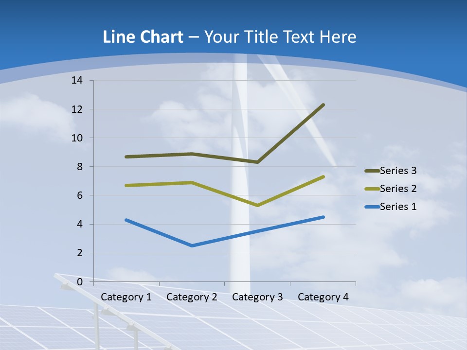 A Wind Turbine And Solar Panels In A Field PowerPoint Template