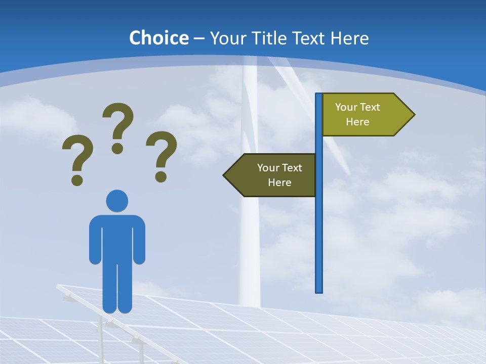 A Wind Turbine And Solar Panels In A Field PowerPoint Template