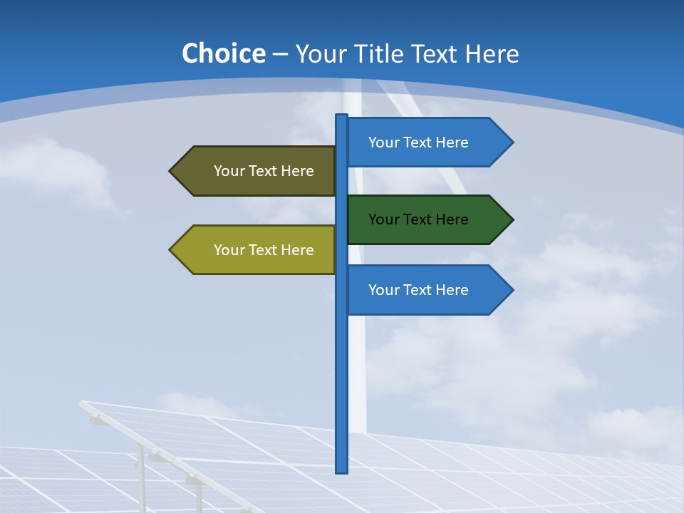 A Wind Turbine And Solar Panels In A Field PowerPoint Template