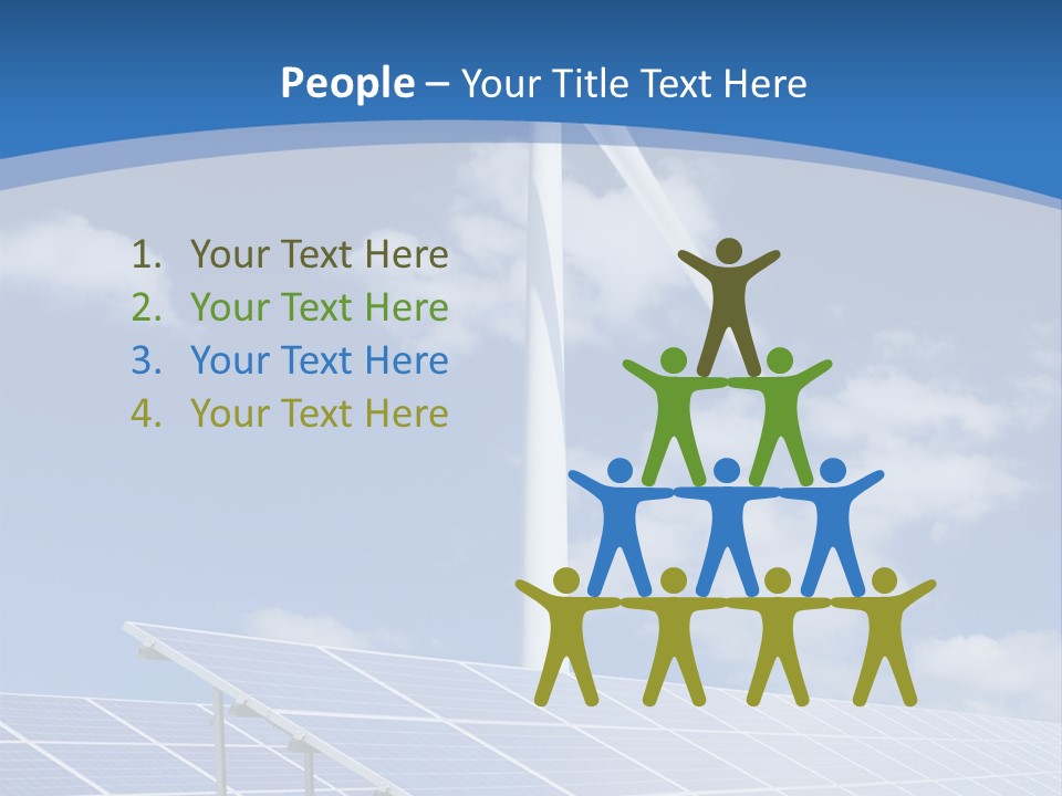 A Wind Turbine And Solar Panels In A Field PowerPoint Template