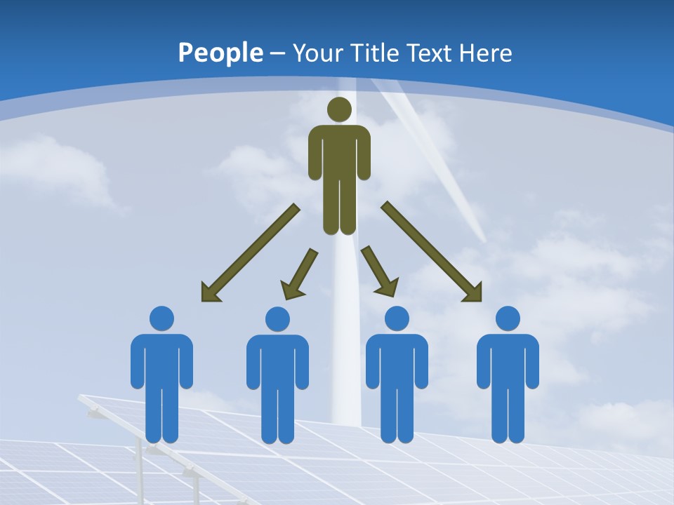 A Wind Turbine And Solar Panels In A Field PowerPoint Template
