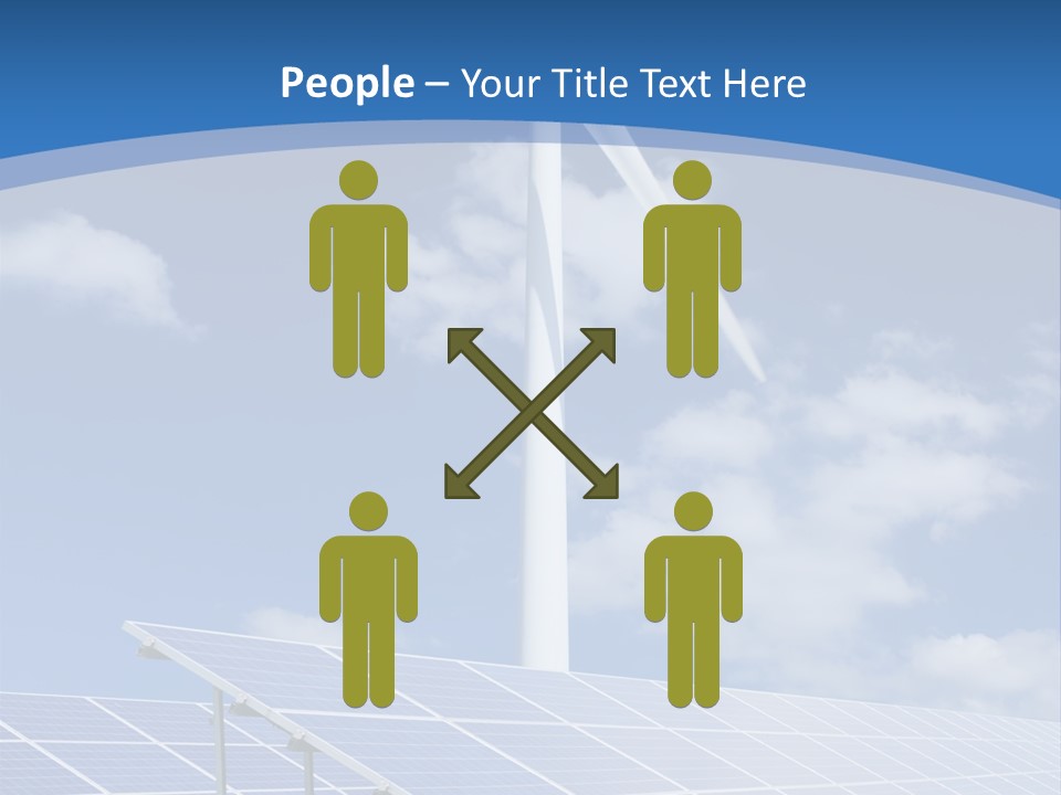 A Wind Turbine And Solar Panels In A Field PowerPoint Template