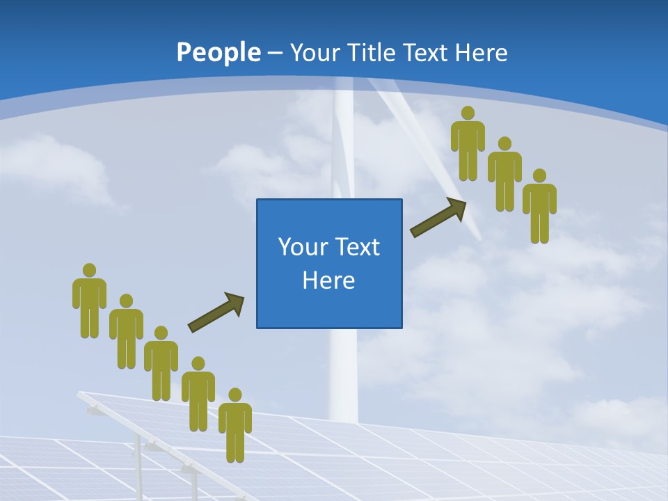 A Wind Turbine And Solar Panels In A Field PowerPoint Template