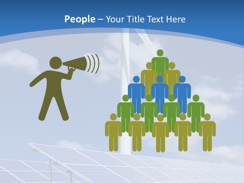A Wind Turbine And Solar Panels In A Field PowerPoint Template