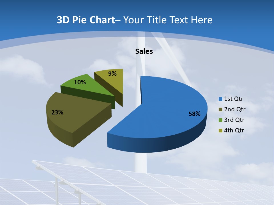 A Wind Turbine And Solar Panels In A Field PowerPoint Template