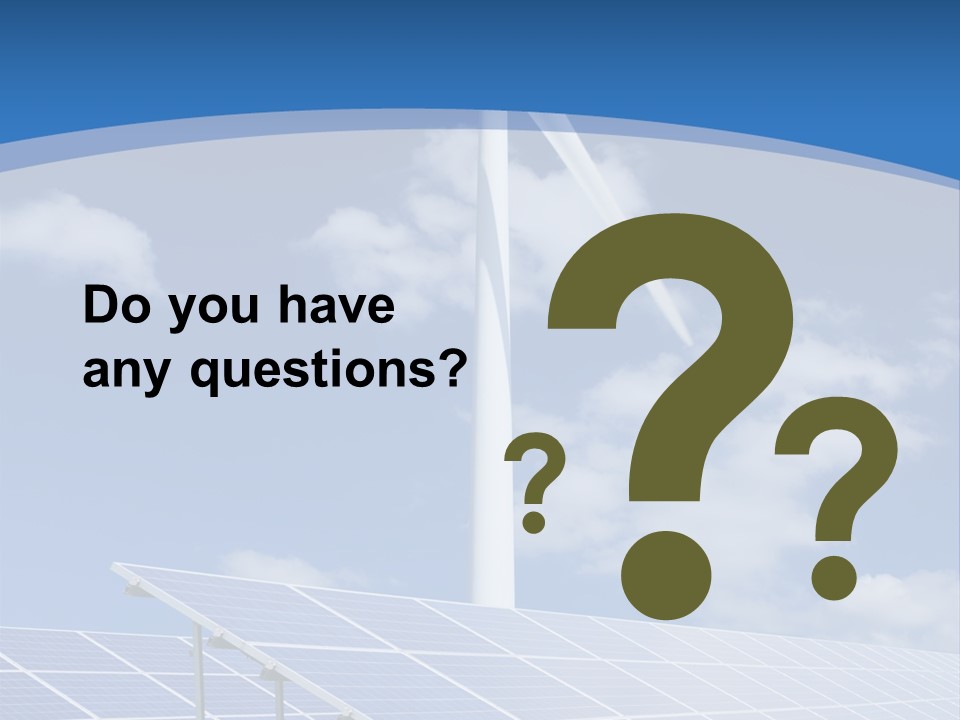 A Wind Turbine And Solar Panels In A Field PowerPoint Template