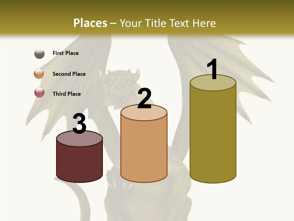 A Green Dragon Sitting On Top Of A White Background PowerPoint Template
