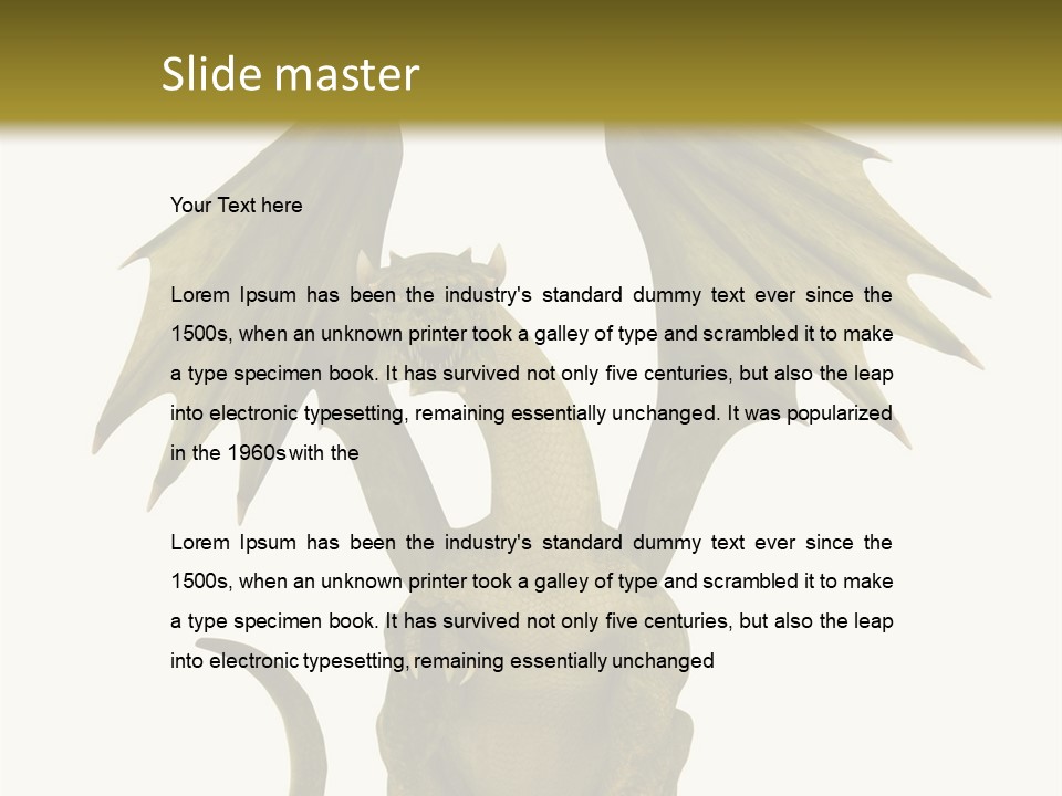 A Green Dragon Sitting On Top Of A White Background PowerPoint Template