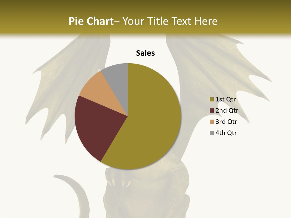 A Green Dragon Sitting On Top Of A White Background PowerPoint Template
