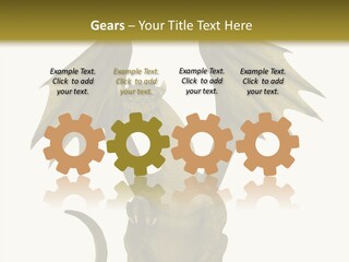 A Green Dragon Sitting On Top Of A White Background PowerPoint Template