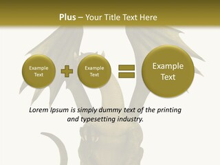 A Green Dragon Sitting On Top Of A White Background PowerPoint Template