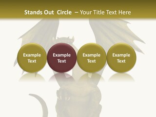 A Green Dragon Sitting On Top Of A White Background PowerPoint Template