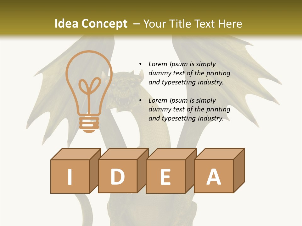 A Green Dragon Sitting On Top Of A White Background PowerPoint Template