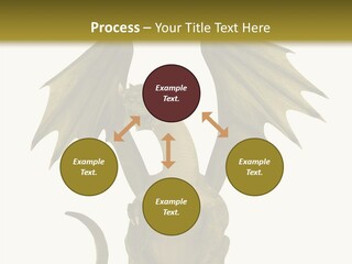 A Green Dragon Sitting On Top Of A White Background PowerPoint Template