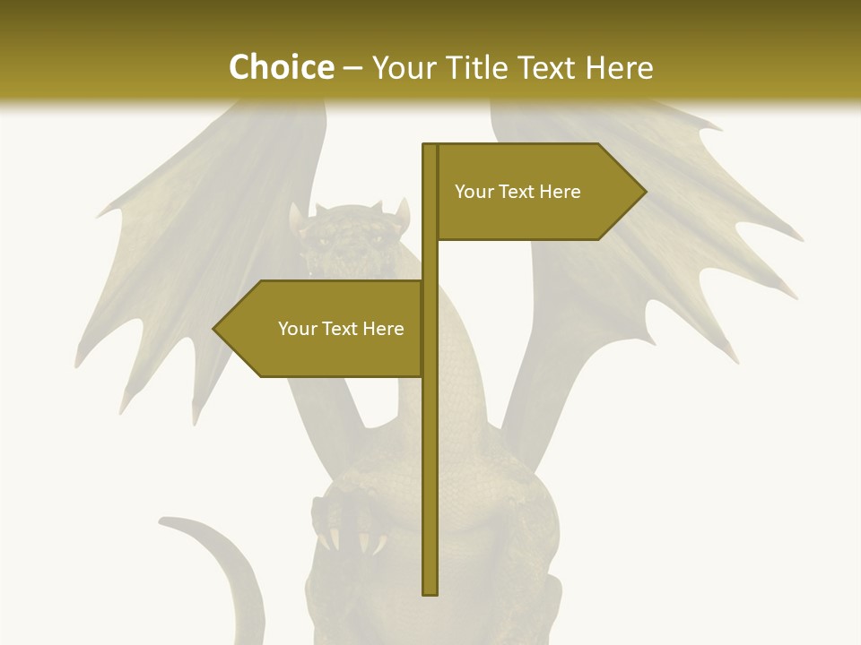 A Green Dragon Sitting On Top Of A White Background PowerPoint Template