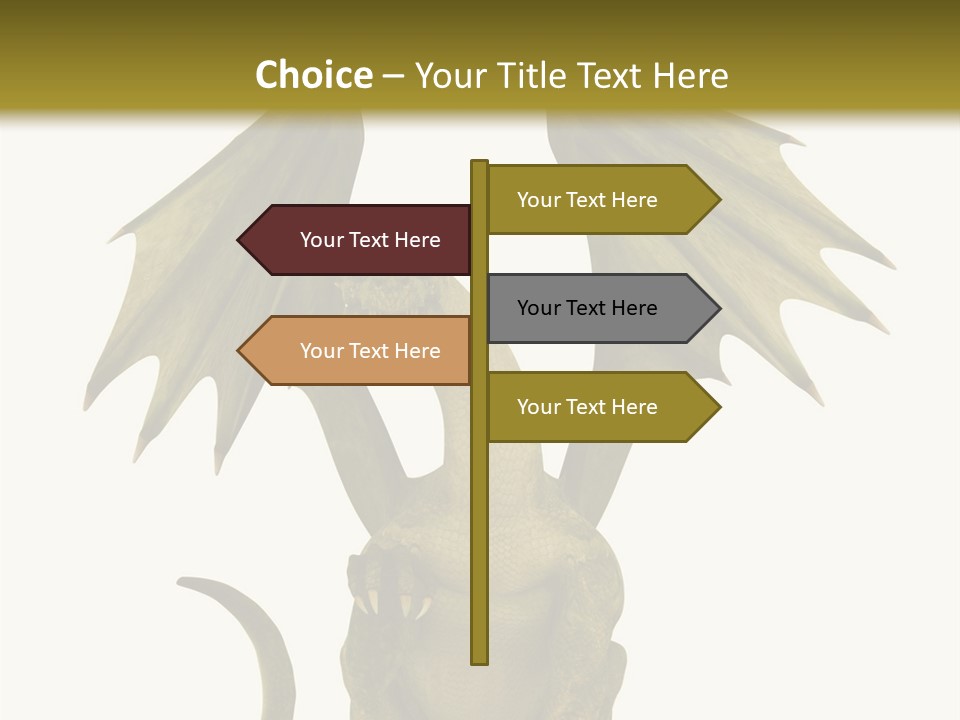 A Green Dragon Sitting On Top Of A White Background PowerPoint Template