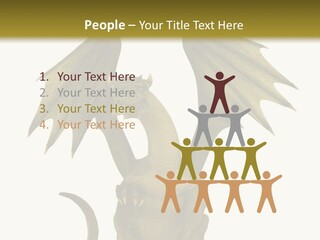 A Green Dragon Sitting On Top Of A White Background PowerPoint Template