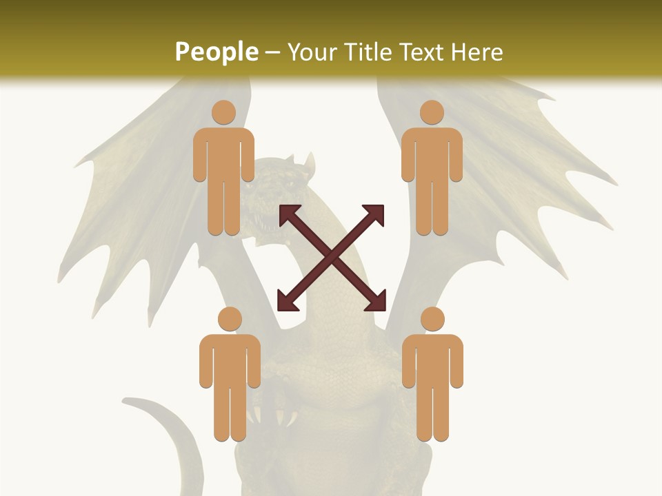A Green Dragon Sitting On Top Of A White Background PowerPoint Template